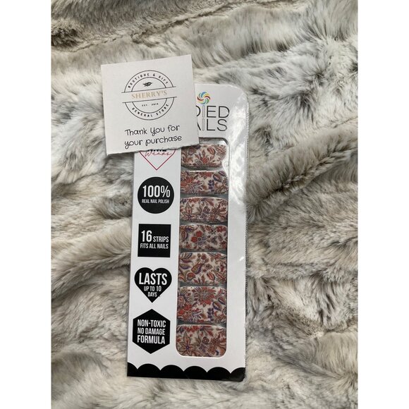 Candid Nails 100% Real Nail Polish Strips Paisley Fall Color Design Non-Toxic 16 - Picture 2 of 4